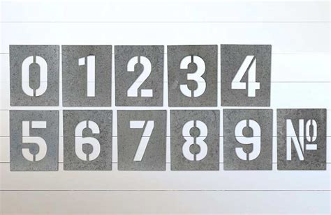 Large Galvanized Metal Stencil Numbers Of Decor Number Stencils