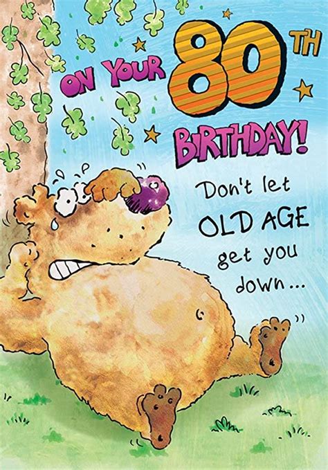 Large Fun Male 80th Birthday Greeting Card 9 X 6 Inches Office Products