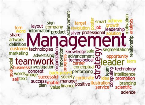 Word Cloud With Management Concept Create With Text Only Stock