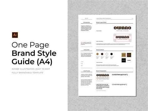 Brand Style Guide Template Adobe Illustrator Brand Direction Branding
