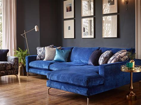 Loading Velvet Sofa Living Room Corner Sofa Blue Velvet Couch