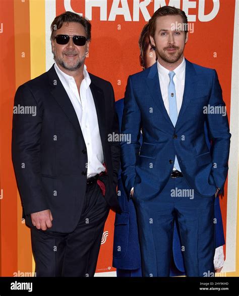 russell crowe and ryan gosling attending the nice guys los angeles premiere held at the tcl