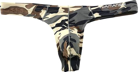 Csmarte Mens Cool Camouflage Thong Underwearhot Low Rise Mens Thong