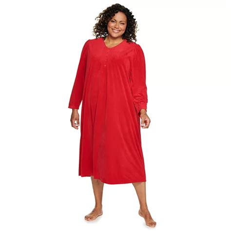 Plus Size Croft And Barrow® Long Sleeve Velour Nightgown