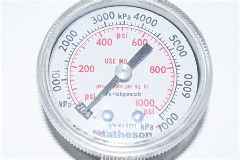 New Matheson 63 2213 0 1000 Psi Pressure Gauge Conditionnew Gauges