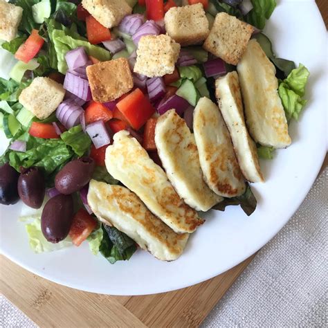 Recipe Halloumi Cheese Salad A Muslim Dietitian