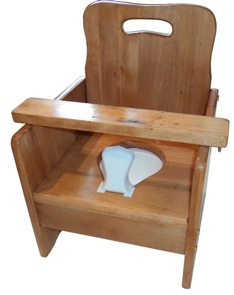 Wooden Potty Chair With Tray Bar Old Fashioned Ready For Etsy