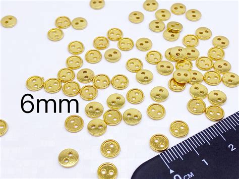 B019n Gold 6mm Micro Mini Buttons Tiny Buttons Doll Buttons Etsy