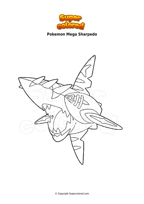 Coloring Page Pokemon Mega Sharpedo