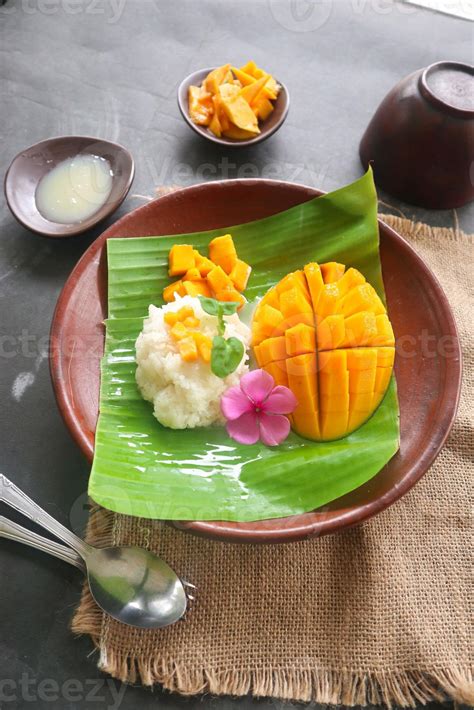 Mango Sticky Rice Is Thai Dessert Made Of Sticky Rice Mango And