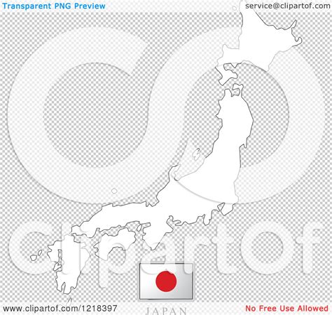 Pin the clipart you like. Clipart of a Japan Flag And Map Outline - Royalty Free Vector Illustration by Lal Perera #1218397