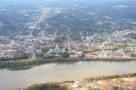 Aerial View Of Jefferson City Missouri Stock Image Image Of Grass