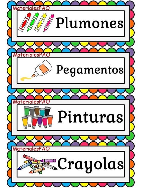 Pin De Carlota Rodriguez En Etiquetas Etiquetas De Material Escolar