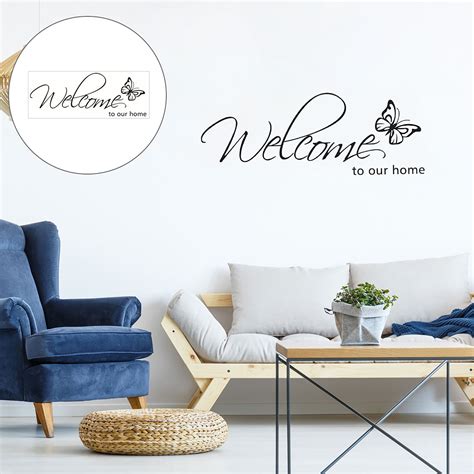 Welcome Text Pattern Removable Peel And Stick Wall Decals Sticker Decor
