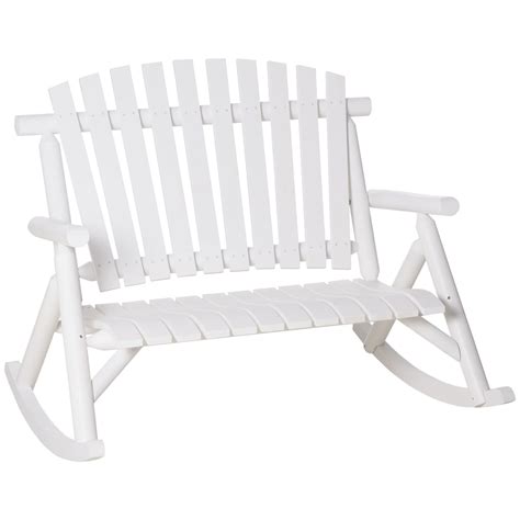 Buy Outsunny Outdoor Wooden Rocking Chair Double Person Rustic