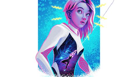 1024x576 Gwen Stacy Spiderman Across The Spiderverse 5k 1024x576