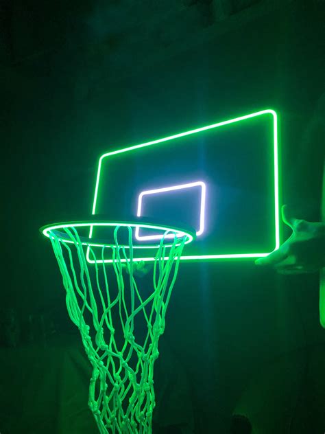 Luxury Neon Basketball Hoop V2 Wall Decor For Hoopers Etsy