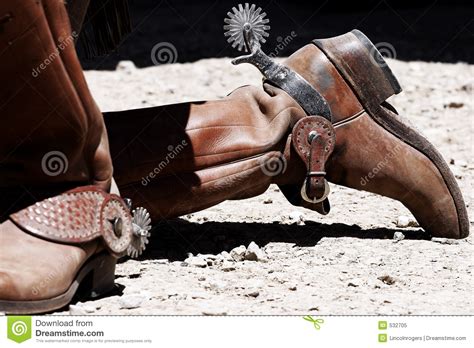 Old West Cowboy Boots & Spurs Stock Image - Image of ...