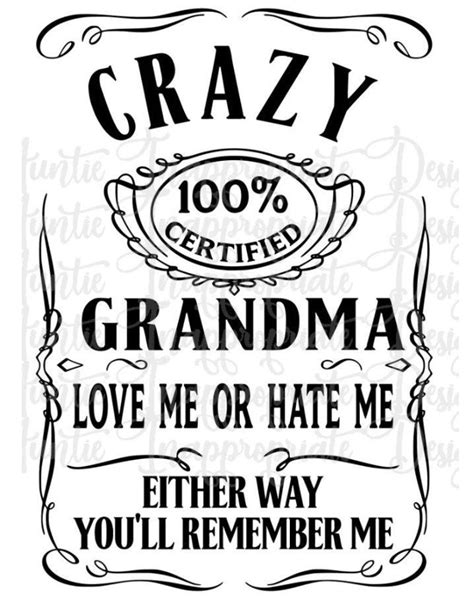 Crazy Grandma Digital Svg File Png Etsy