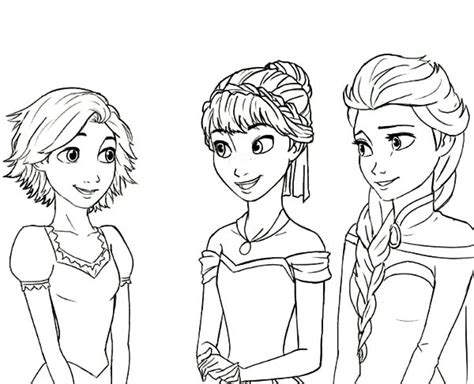 Rapunzel Is Princess Anna And Queen Elsa Cousin Coloring Pages | Best