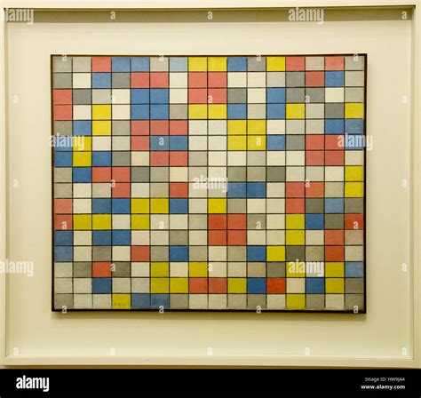 Composition With Grid 9 From Dutch Painter Piet Mondriaan Stock Photo