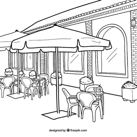 Premium Vector Restaurant Exterior Illustration