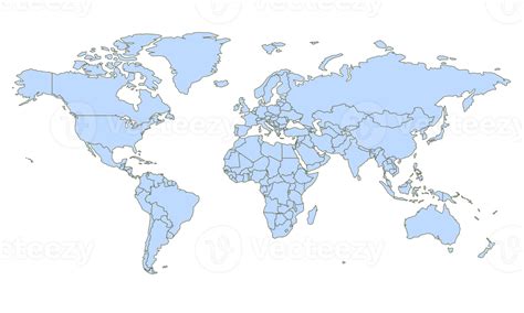 Plantilla De Mapa Mundial Con Continentes América Del Norte Y Del Sur