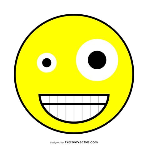 Zany Face Emoji Vector Emoji Graphic Image Vector