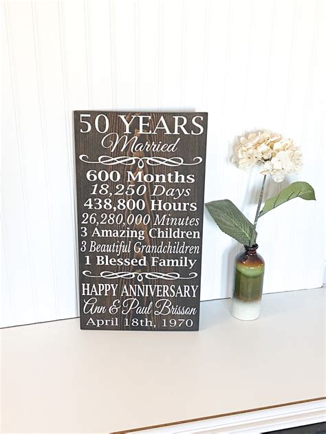 50 Years Married Sign Anniversary Wood Sign 50th Etsy