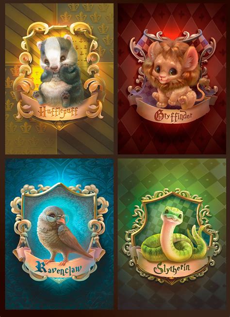 Hogwarts Cute Babies House Crests Prints Harry Potter Nursery Decor