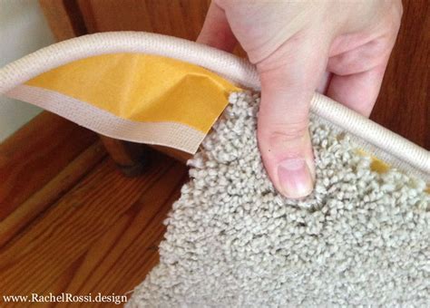 Next, run a small bead along the unfinished edge of the carpet and press firmly to the binding (i did this in small, 6″ sections). The Best Alternative to Expensive Carpets: Binding a ...