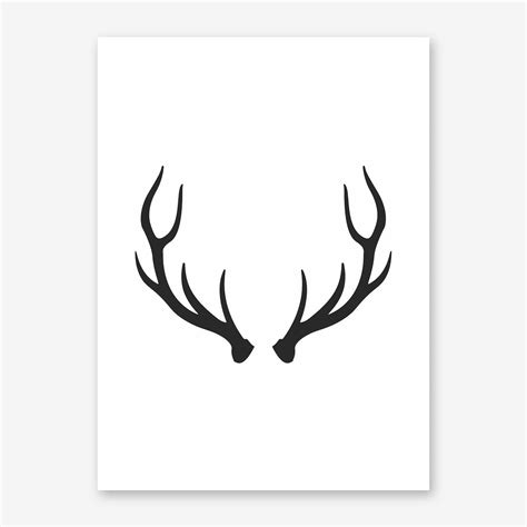 Black Antlers Art Print Antler Art Print Antler Art Antler Art Drawing