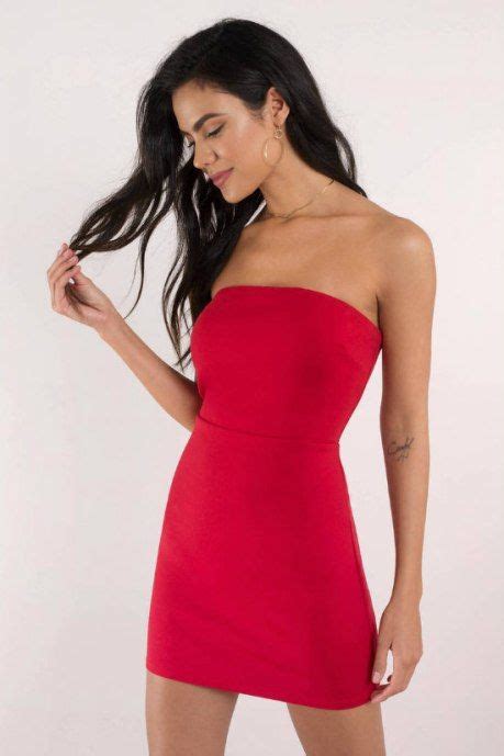12 Red Dresses For Valentines Day Society19 Strapless Bodycon Dress Classy Dress Red