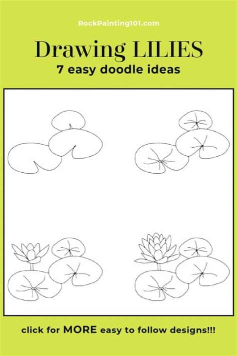 Lily Drawing How To Draw A Lily Flower 7 Ways Rock Painting 101