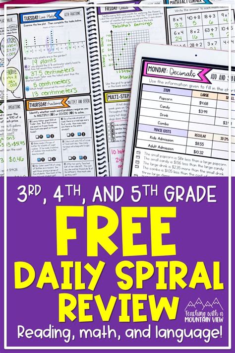 Looking For Spiral Review For Reading Math Or Grammar These Upper Elementary Sprial Review