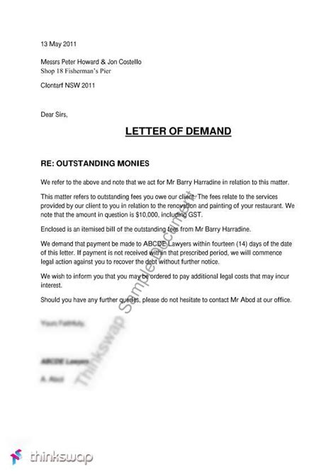 For example, if you take 92 weeks to successfully complete a course that cricos says should take example: letter of demand | 200977 - Fundamentals of Australian Law ...