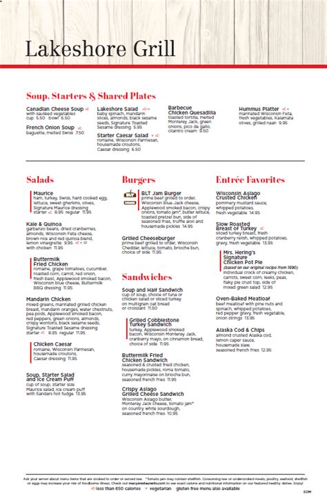 Maybe you would like to learn more about one of these? Somerset Lakeshore Grill Menu | macysrestaurants.com