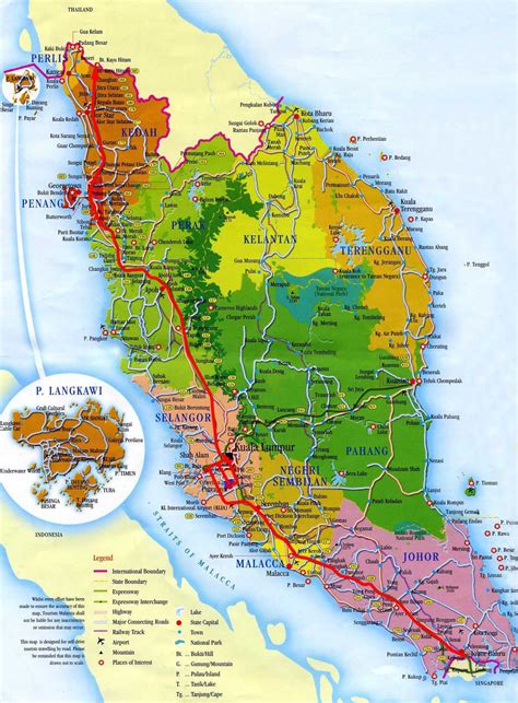Detailed Administrative Map Of West Malaysia West Malaysia Detailed