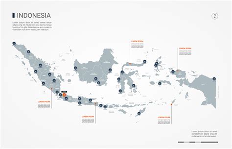 Indonesia Map With Borders Cities Capital Jakarta And Administrative