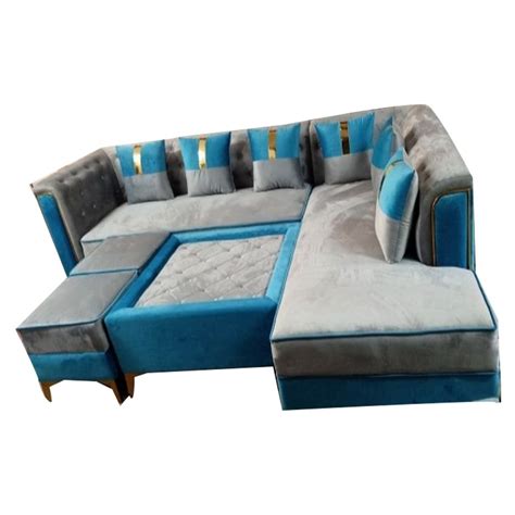 6 Seater Velvet Living Room L Shape Sofa Set At Rs 35000set In New