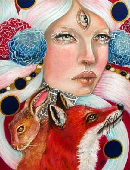 Woman Fox Rabbit Surreal Portrait 8x10 Fine Art Print Etsy Surreal