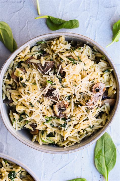 Parmesan Orzo With Mushrooms And Spinach For The Love Of Gourmet