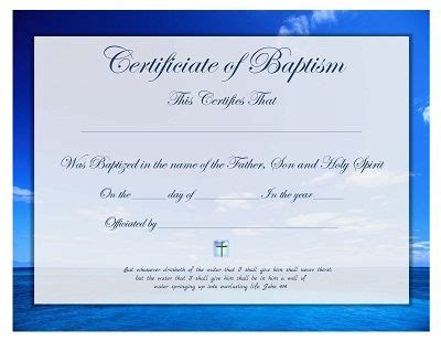 What i need baptismal certificate for? Certificate Of Christian Baptism Free Printable For All Ages | Christian baptism, Certificate ...