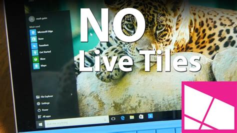 How To Remove The Live Tiles Section In Windows 10 Start Youtube
