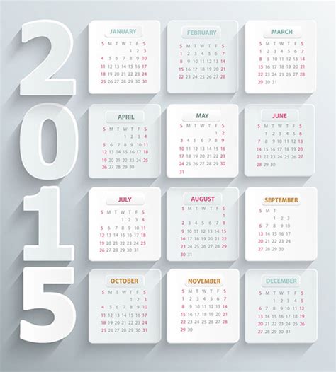 Simple White Paper15 Calendar Vector Vectors Graphic Art Designs In