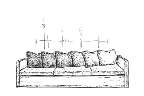 Hand Drawn Sofa Furniture Sketch Furniture Sketch How To Draw Hands