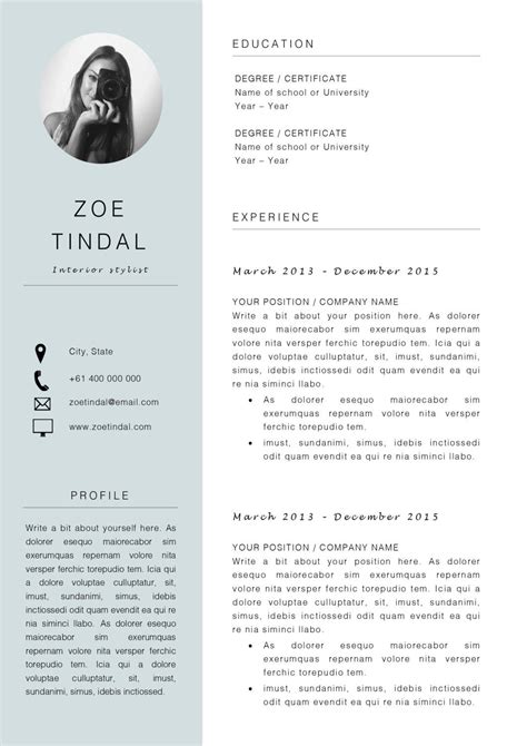 Mod Le De Cv Et Lettre De Motivation Curriculum Vitae Etsy France Cv Template Cover Letter