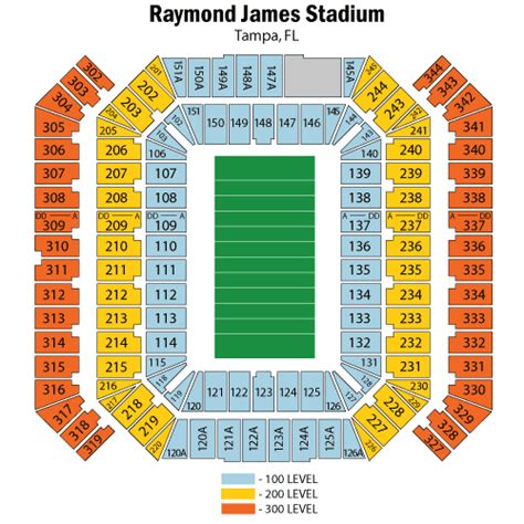 Raymond James Stadium Seating Chart Views And Reviews Tampa Bay Buccaneers