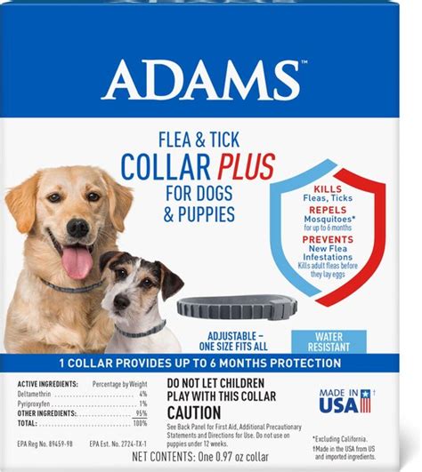 Adams Flea And Tick Collar Plus For Dogs And Puppies 1 Count