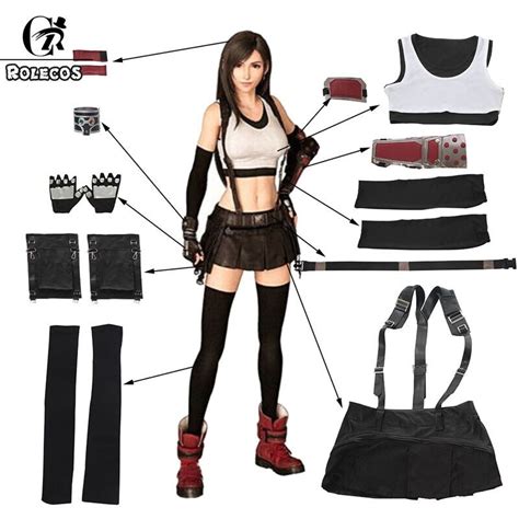 Tifa Cosplay Costume Ff7 Remake Game Cosplay Costume Halloween Etsy